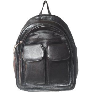Genuine Lambskin Leather Small Backpack with Glasses Pocket #2019